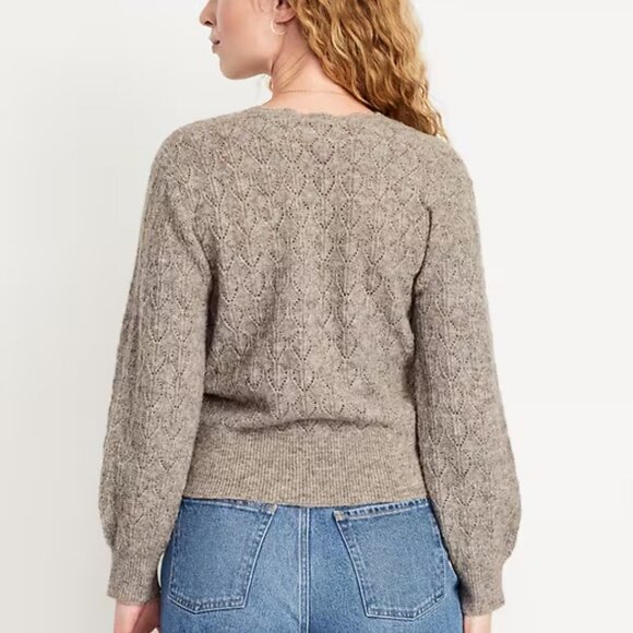 Old Navy Wool-Blend Wrap-Front Sweater Size Large - Picture 2 of 10